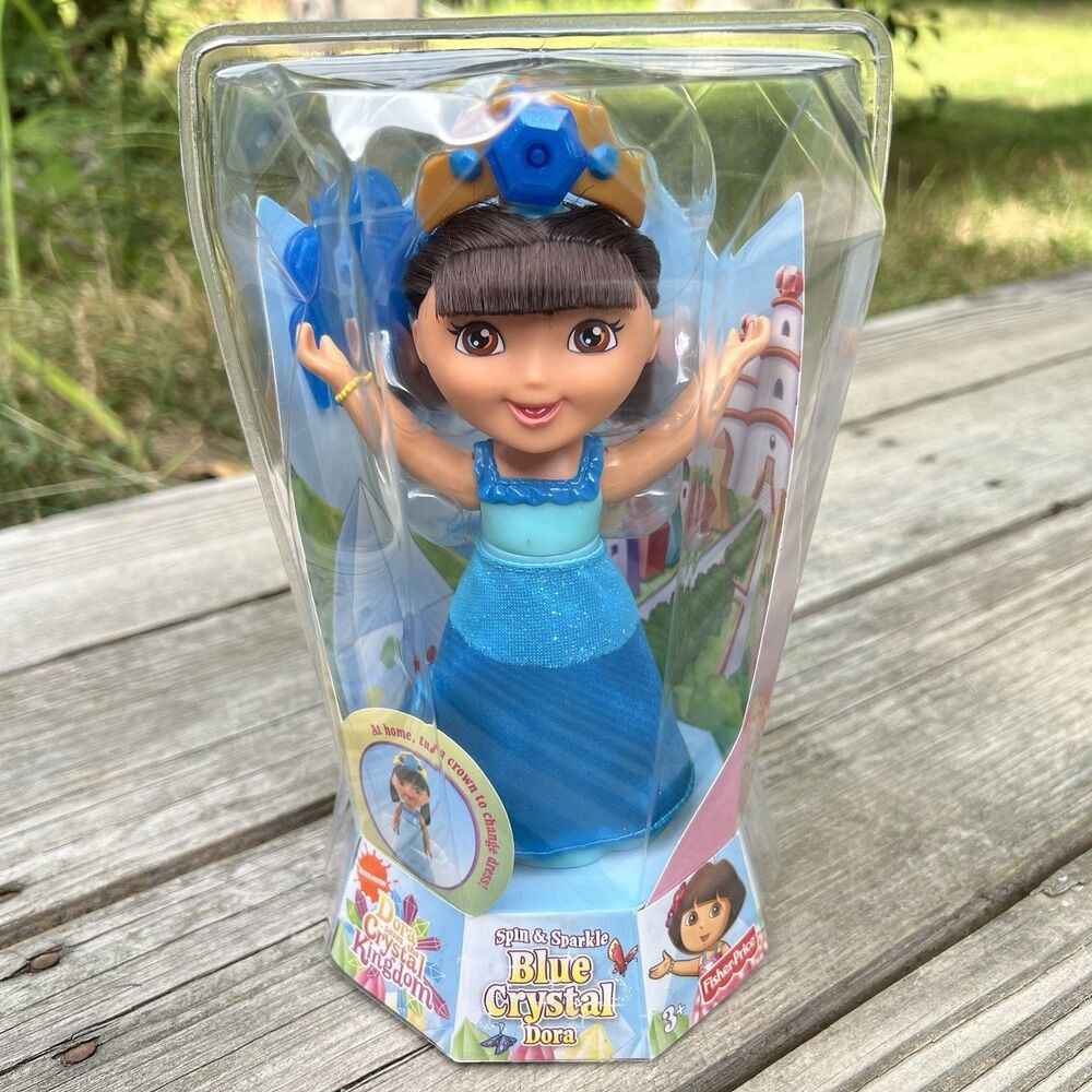 Fisher Price Nickelodeon Dora Saves Crystal Blue Kingdom Spin & Sparkle Doll New